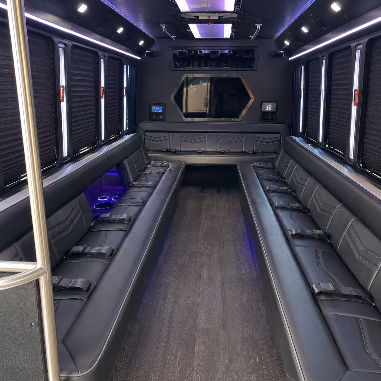 key west 18 passenger party bus interior