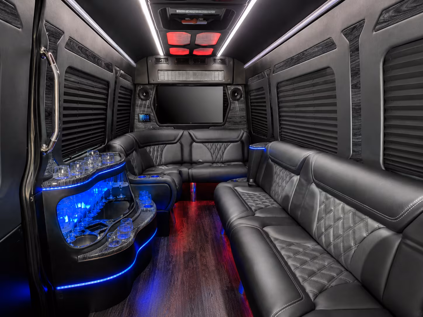 key west 20 passenger party bus interior