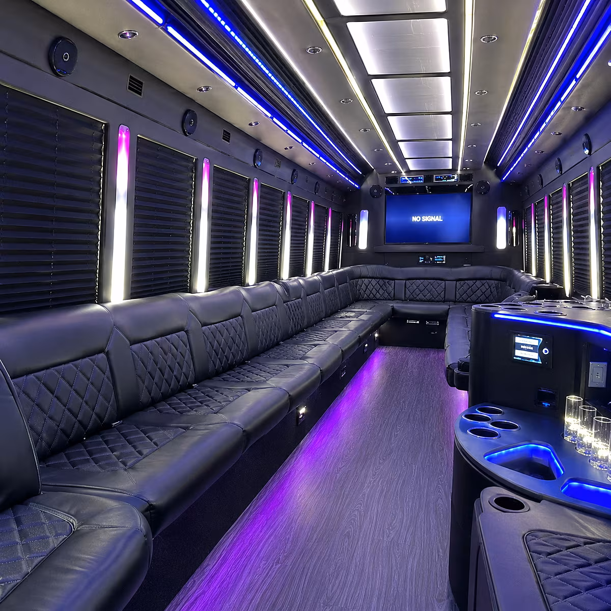 key west 30 passenger party bus inside