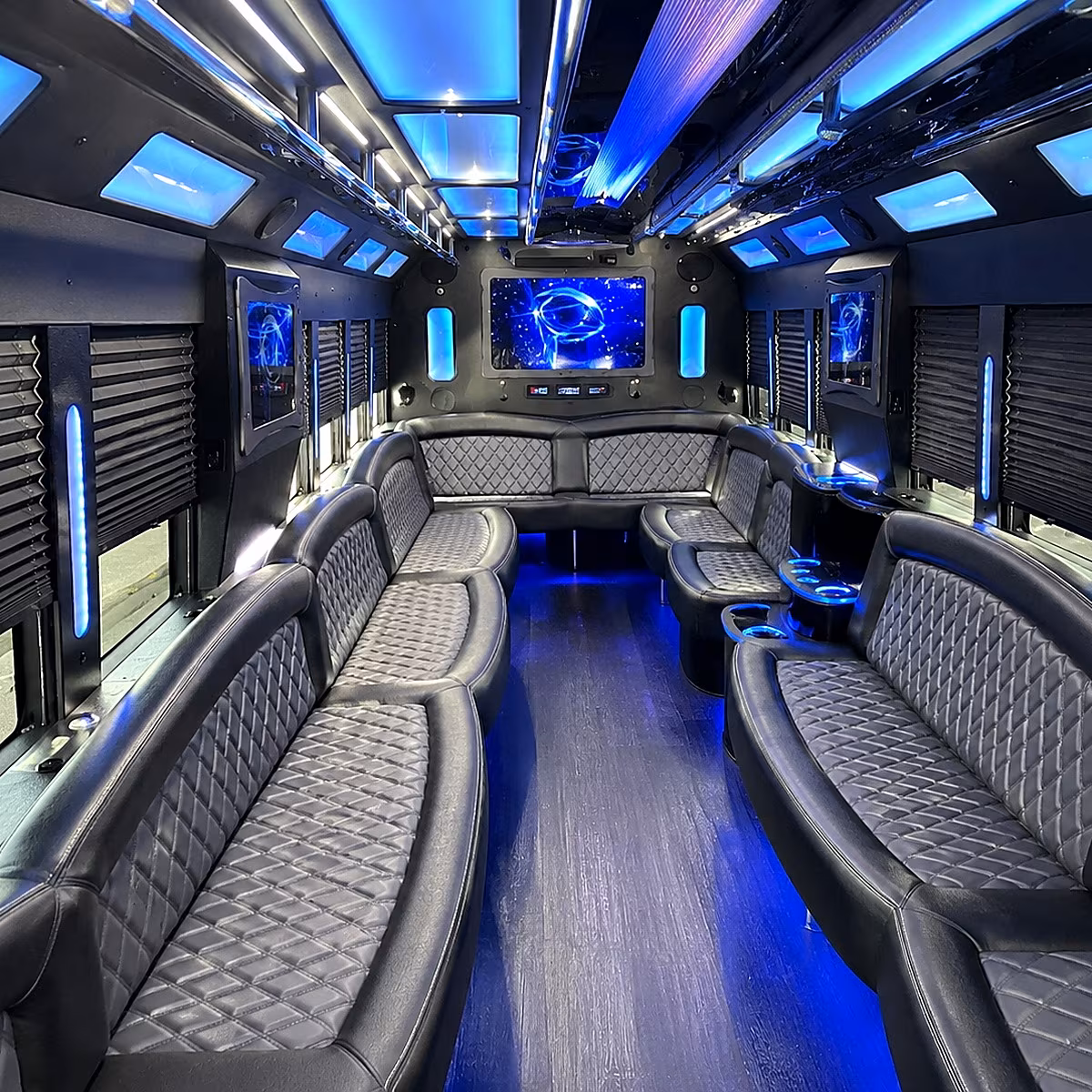 key west 50 passenger party bus interior